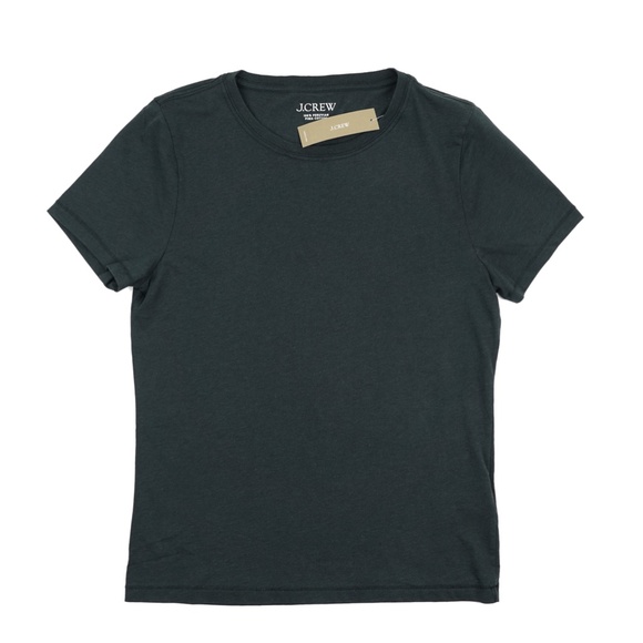 New JCREW Pima Cotton Slim-Fit T-Shirt Charcoal Black $45 BY407 - Picture 2 of 3